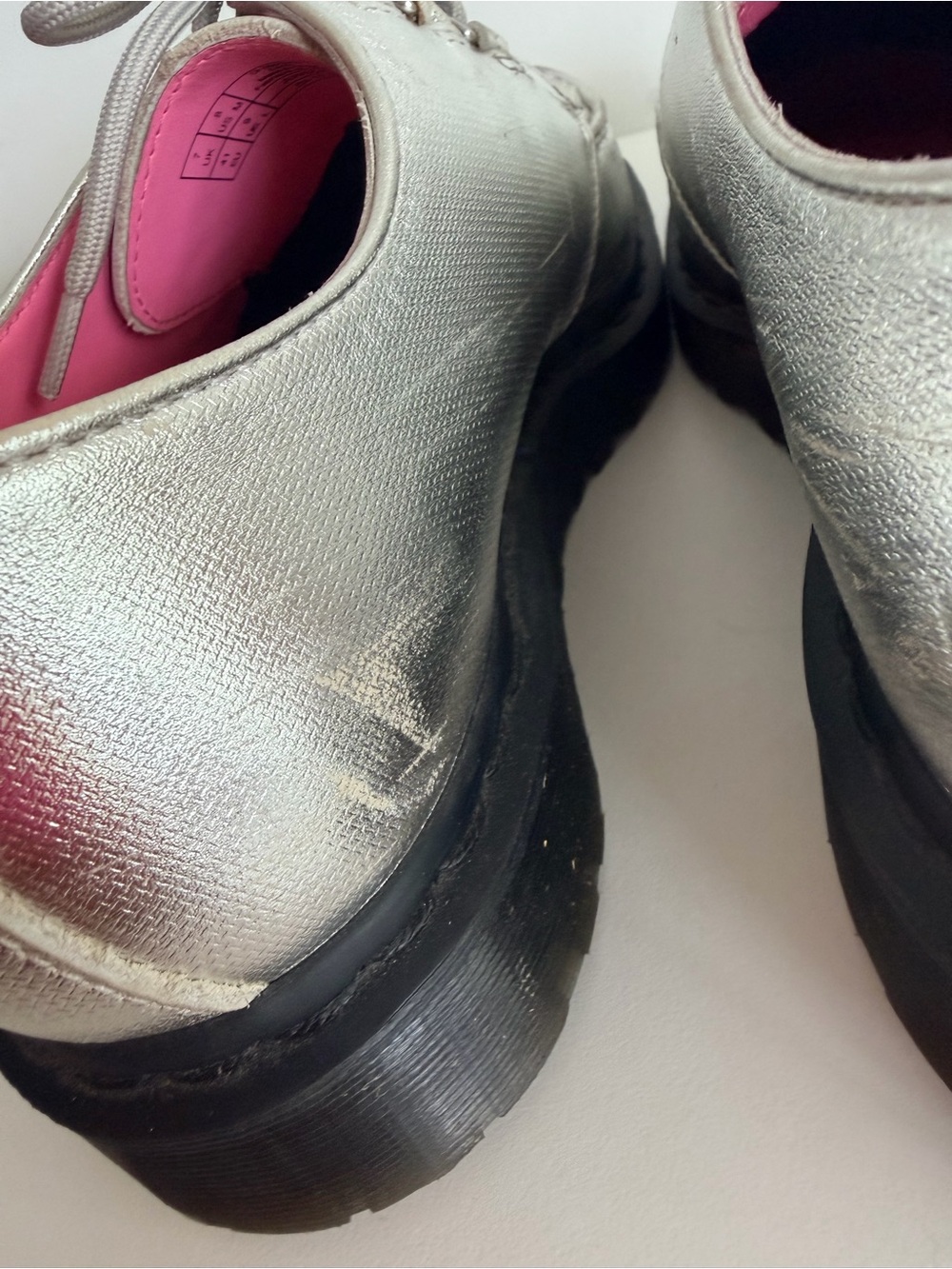 Dr Martens Silver Studded Lace-Up Shoes - Women size 9 - Picture 3 of 11